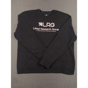 LRG Sweatshirt Mens Medium Black Logo Crewneck Lifted Research Group